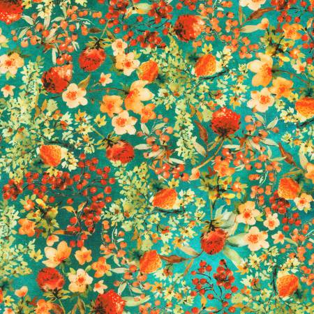 Sunlit Garden Berries Turquoise