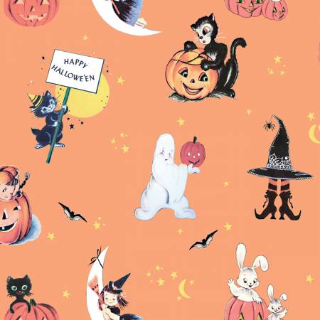 Fright Delight Main Orange by Cottage Mama for Riley Blake