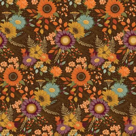 The Awe of Autumn Main Brown by Sandy Gervais for Riley Blake Designs