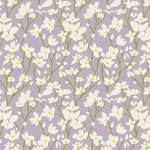 Fresh Linen Dogwood Moonlight by Art Gallery Fabrics