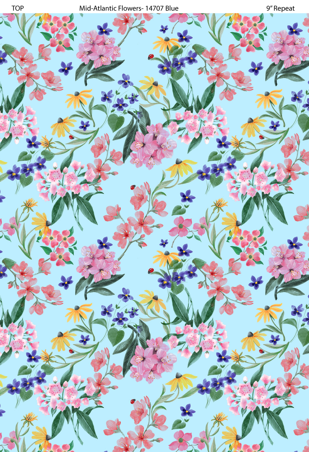 All-MidAtlantic Shop Hop Flowers Blue by Benartex