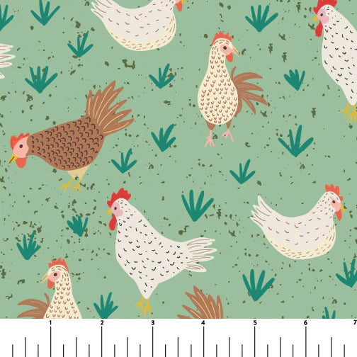 Chicken Scratch A Gathering by Phoebe Fabrics