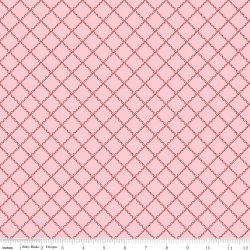 Simple Goodness Ruffle Plaid Pink Fabric by Riley Blake