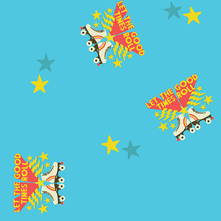 Let the Good Times Roll Skates Cotton Fabric Paintbrush Studio
