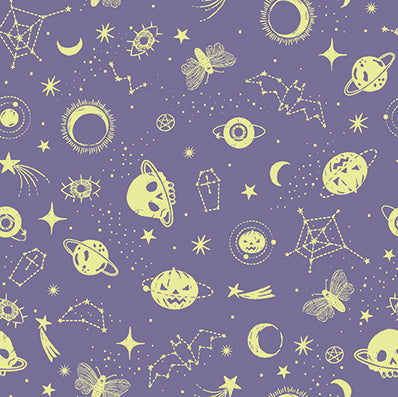 Mystical Halloween Mystical Space Purple by Caroline Alfreds for Paintbrush Studio