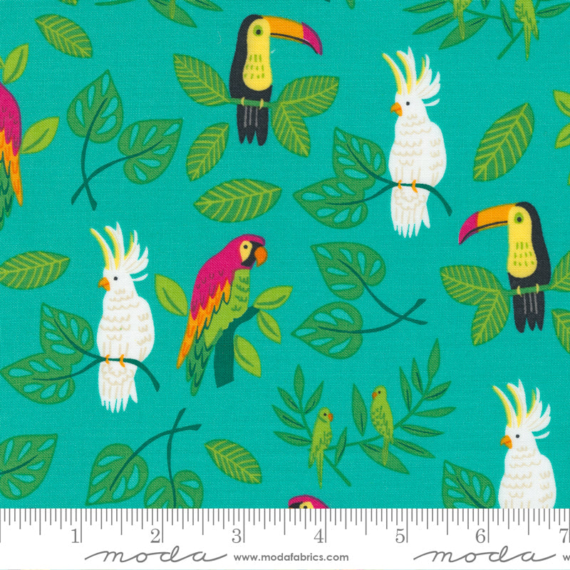 Jungle Paradise Tropical Birds Peacock by Moda