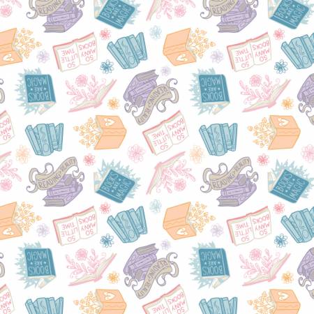 White Books are Magic cotton fabric from Camelot