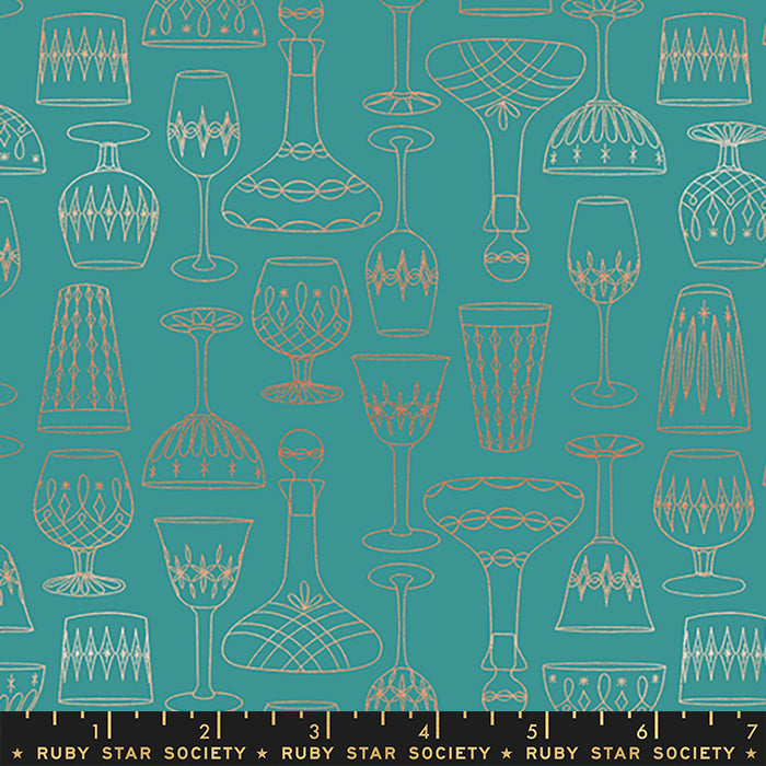 Elixir Decanted Metallic Succulent by Ruby Star Society for Moda Fabrics