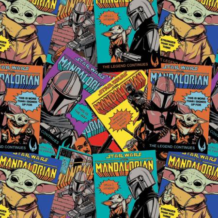 Multi Star Wars Mandalorian Comic Posters by Camelot Fabrics Cotton Quilting Fabric