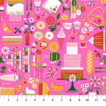 Rolling Pin Main Pink High Quality Quilting Cotton from Figo Fabrics