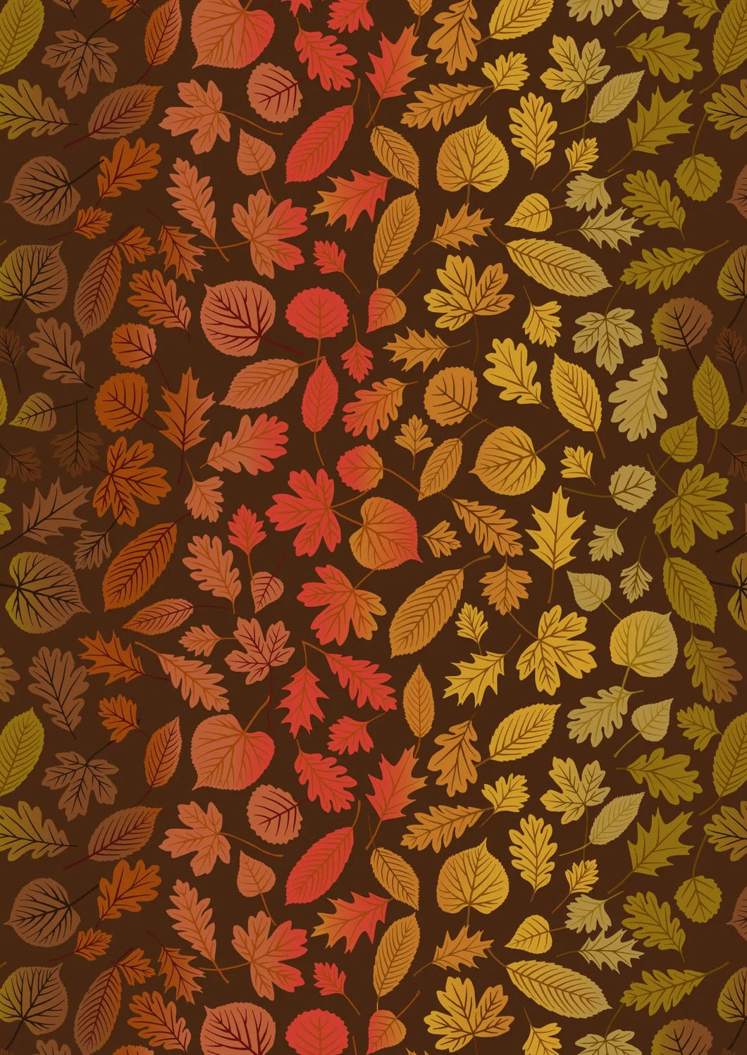 Winter Nap Rainbow Leaves Dk Brown by Lewis & Irene