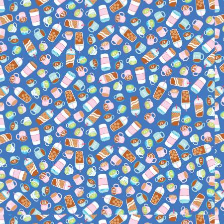 Rainbowfruit Drinks Blue Riley Blake Designs cotton fabric