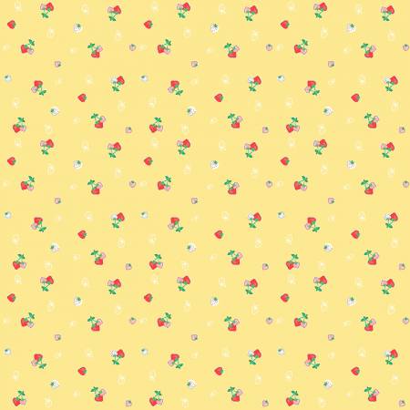 Quilt Fair Strawberries Yellow by Tasha Noel for Riley Blake Designs