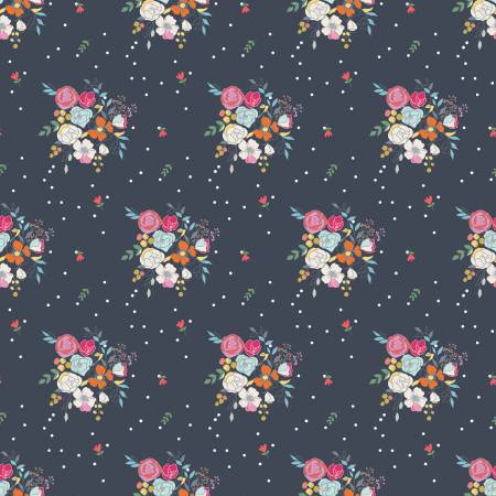 Idyllic Bouquet Navy by Minki Kim for Riley Blake