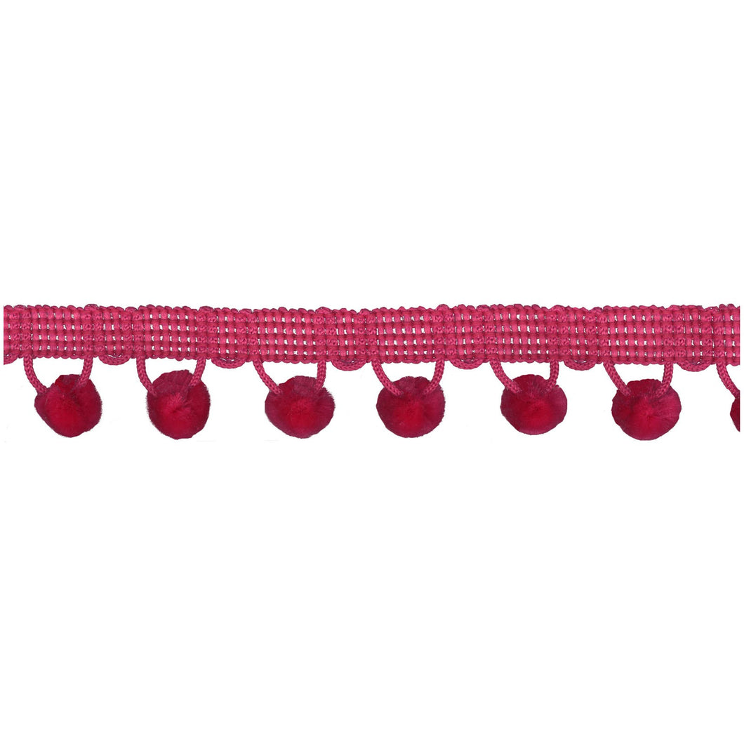 Chenille Pom Pom Trim Hot Pink - Stitch Morgantown