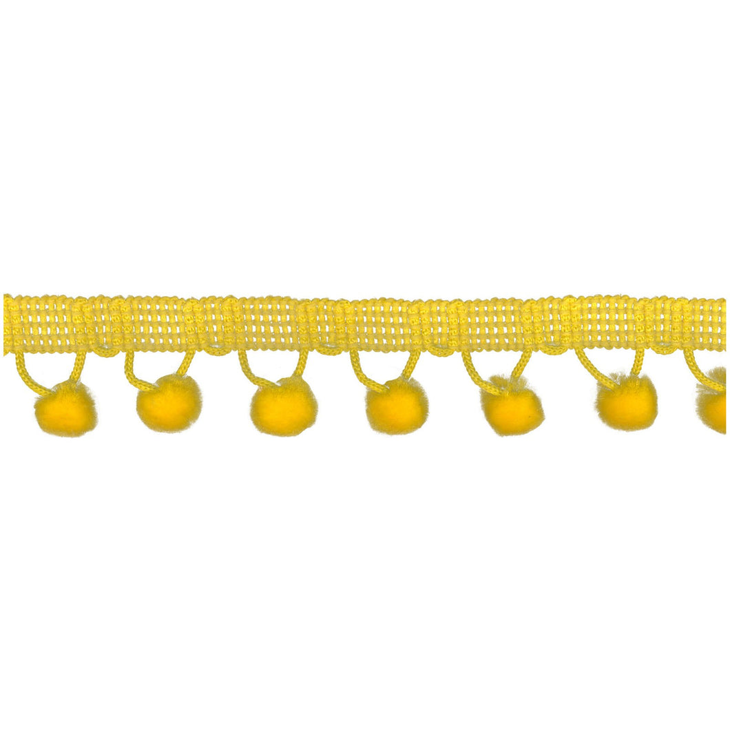 Chenille Pom Pom Trim Yellow - Stitch Morgantown