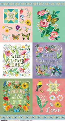 Wildflower Heart Panel by Katie Daisy