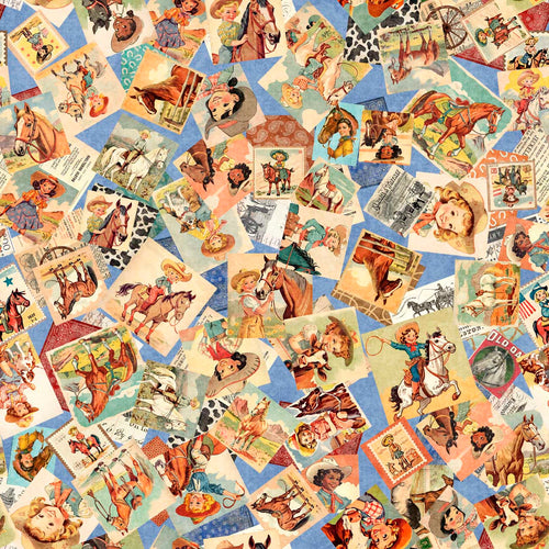 Hey Cowgirl Postcard Toss by QT Fabrics