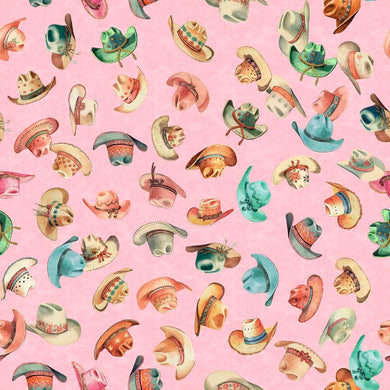 Hey Cowgirl Pink Hats by QT Fabrics