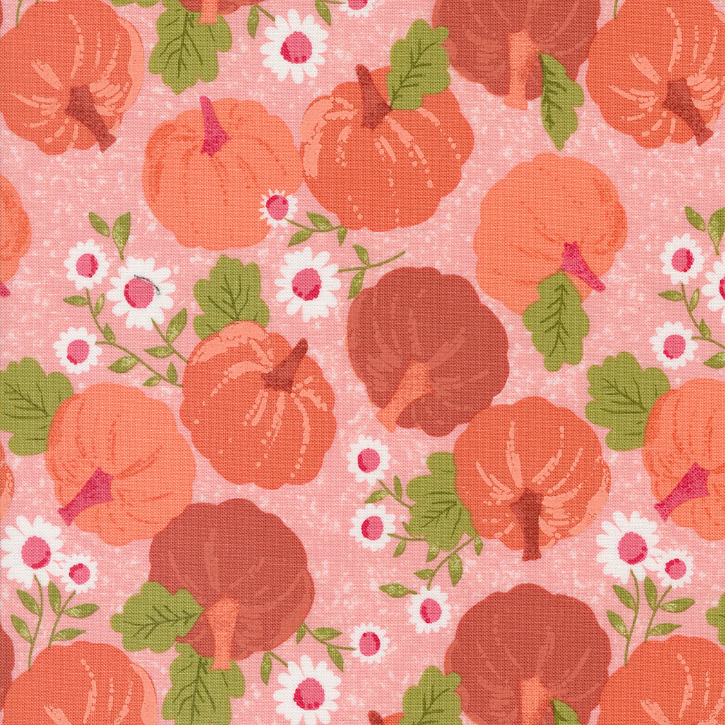 Hey Boo Pumpkin Patch Bubble Gum Pink by Lella Boutique for Moda Fabrics