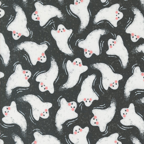 Hey Boo Friendly Ghost Midnight by Lella Boutique for Moda Fabrics