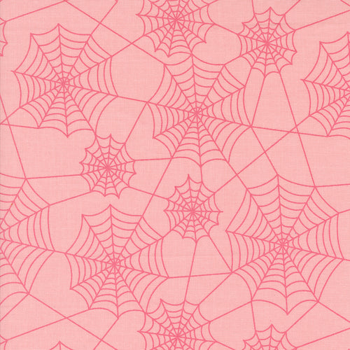Hey Boo Spider Webs Bubble Gum Pink by Lella Boutique for Moda Fabrics