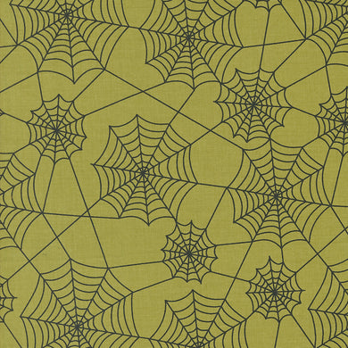 Hey Boo Spider Webs Witchy Green by Lella Boutique for Moda Fabrics