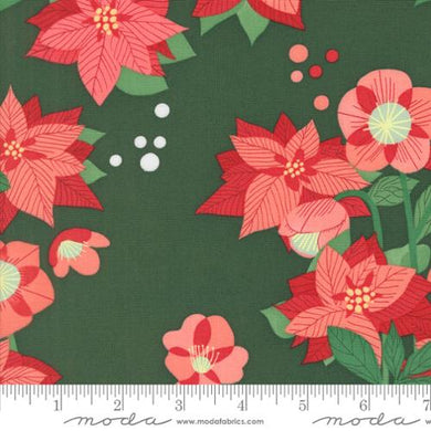 Tiny Christmas-Poinsettia Pine by Lizzy House for Moda Fabrics