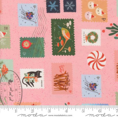 Tiny Christmas-Christmas Stamps Cotton Candy by Lizzy House for Moda Fabrics
