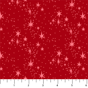 Merry Kitschmas Christmas Stars in Red by Louise Pretzel for Figo Fabrics