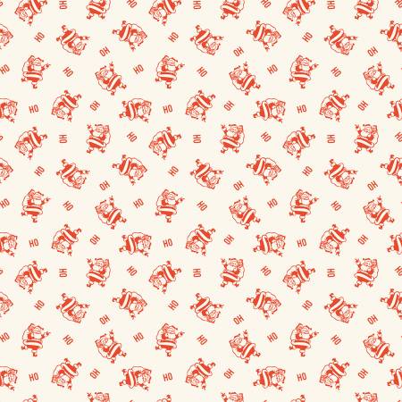 Holiday Cheer Cream Ho Ho Santas by My Mind's Eye for Riley Blake Designs