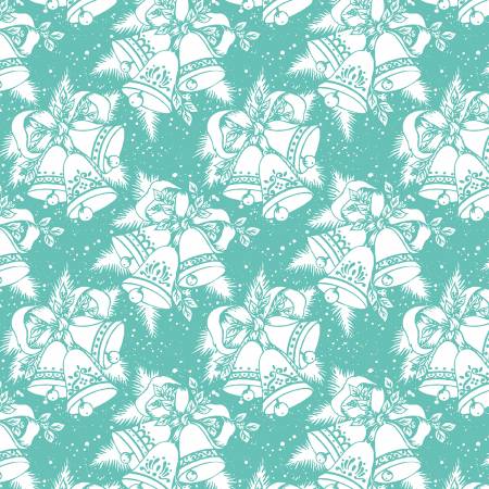 Jingle Bells Christmas Bells Cottage Blue by Cottage Mama for Riley Blake Designs