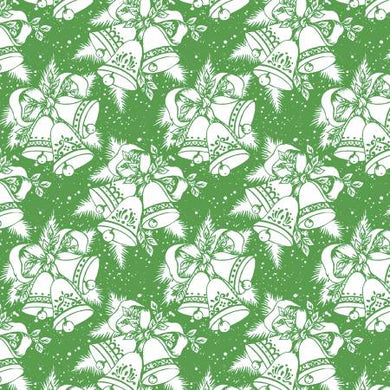 Jingle Bells Christmas Bells Green by Cottage Mama for Riley Blake Designs