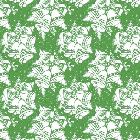 Jingle Bells Christmas Bells Green by Cottage Mama for Riley Blake Designs