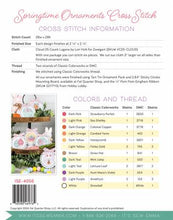 Springtime Ornaments Cross Stitch Pattern Back