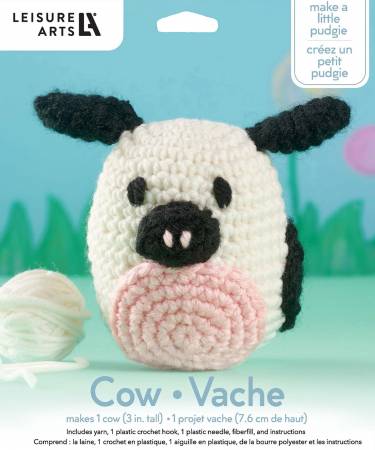 Leisure Arts Crochet Pudgies Kit Cow