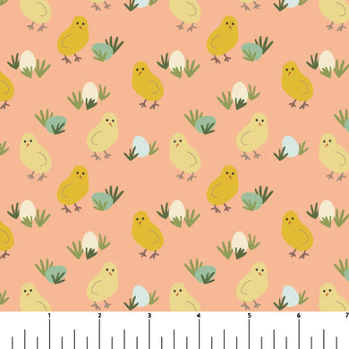 Chicken Scratch Chicks in Eggs by Phoebe Fabrics
