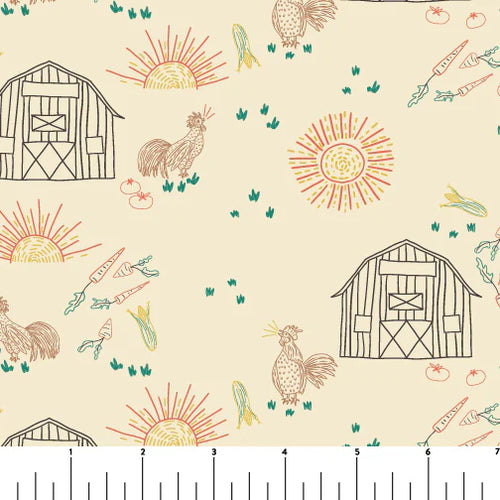 Chicken Scratch Farm Day by Phoebe Fabrics