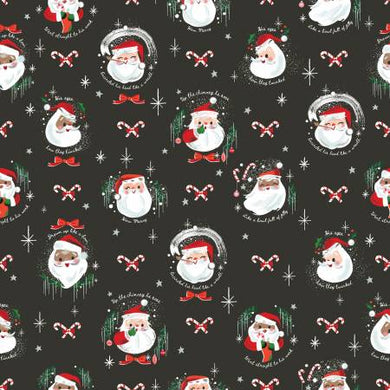 Twas Jolly Old Elf Charcoal by Jill Howarth for Riley Black Designs