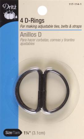 D Ring Black 1 1/4in 4ct