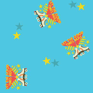 Let the Good Times Roll Skates Cotton Fabric Paintbrush Studio