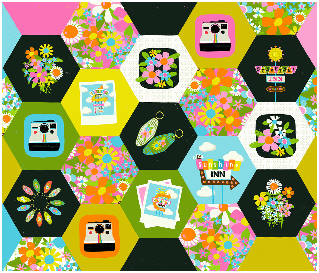 Sunshine Inn Panel Multi by Lysa Flower for Paintbrush Studio