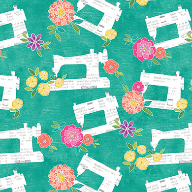 Sew Bloom Bind with Dreams Turquoise by Cherry Guidry for Benartex