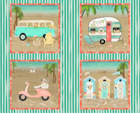 Beach Travel Travel Panel 3 Wishes quilting fabric
