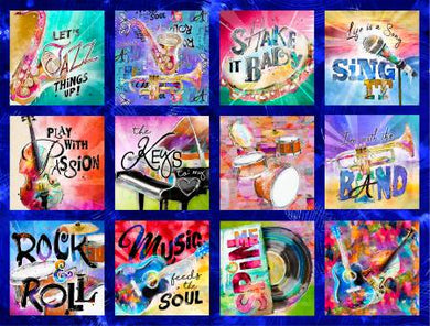 Rhythm & Hues Panel by Connie Haley for 3 Wishes