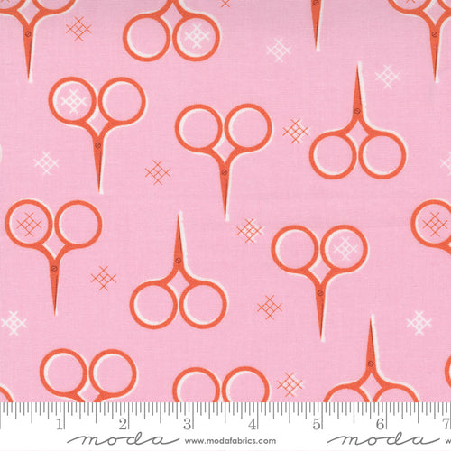 Make Time Stitching Sampler Scissors Blush by Moda