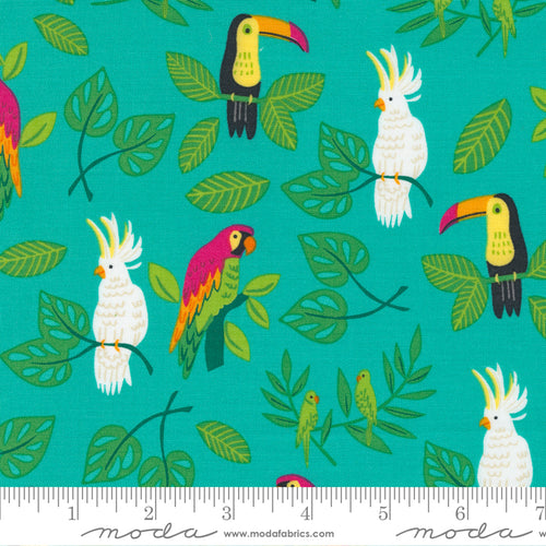Jungle Paradise Tropical Birds Peacock by Moda