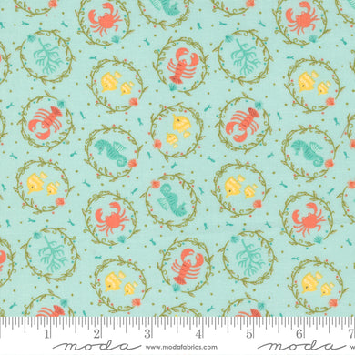 The Sea and Me Charmed Sea Life Seafoam by Moda Fabrics