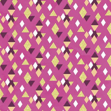 Moonlight Purple Triangles/Metallic by Jennifer Ellory for 3 Wishes