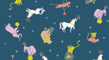 Carnival Animals Moonlight Fabric - Stitch Morgantown